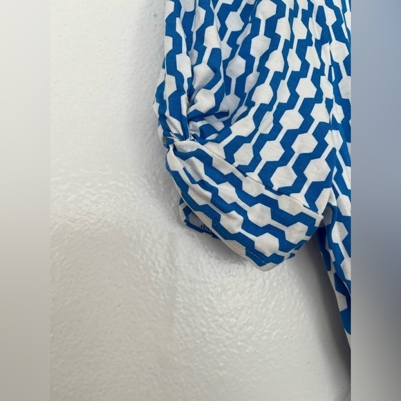 NWT Boden Knot Detail Jersey Mini Dress in Moroccan blue, Geo Azure - Picture 9 of 11